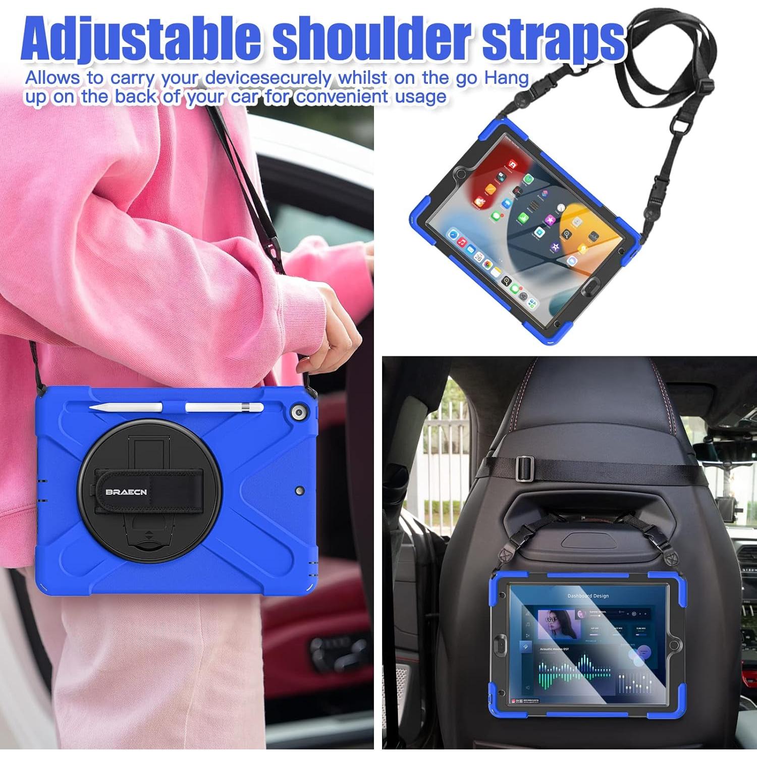 Funda Protectora BRAECNstock para iPad 10.2" 9na/8va/7ma Gen Azul