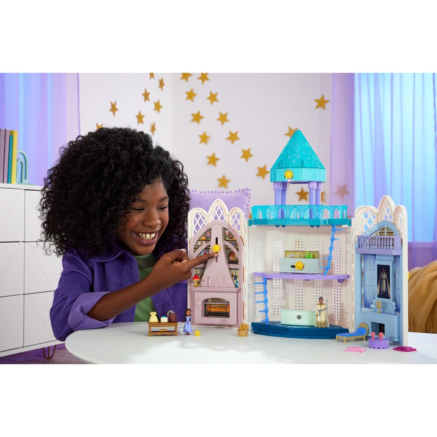 Casa de Muñecas Castillo Rosas Mattel Disney Wish con 2 Muñecas