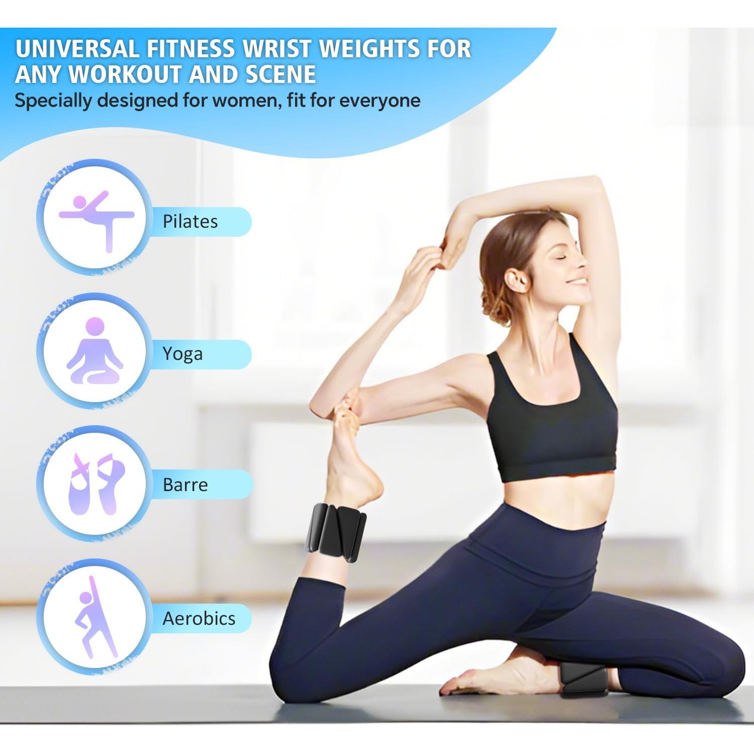 T98 Wrist & Ankle Weights for Women Men, Wearable Wrist Weights Set of 2(1Lbs Each), Adjustable Arm Leg Bracelet Weights for Strength Training, Aerobics, Barre, Suit for Home Outdoor Workout