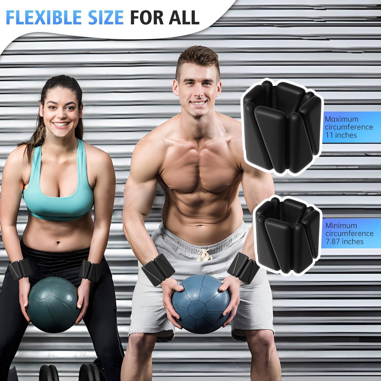 T98 Wrist & Ankle Weights for Women Men, Wearable Wrist Weights Set of 2(1Lbs Each), Adjustable Arm Leg Bracelet Weights for Strength Training, Aerobics, Barre, Suit for Home Outdoor Workout