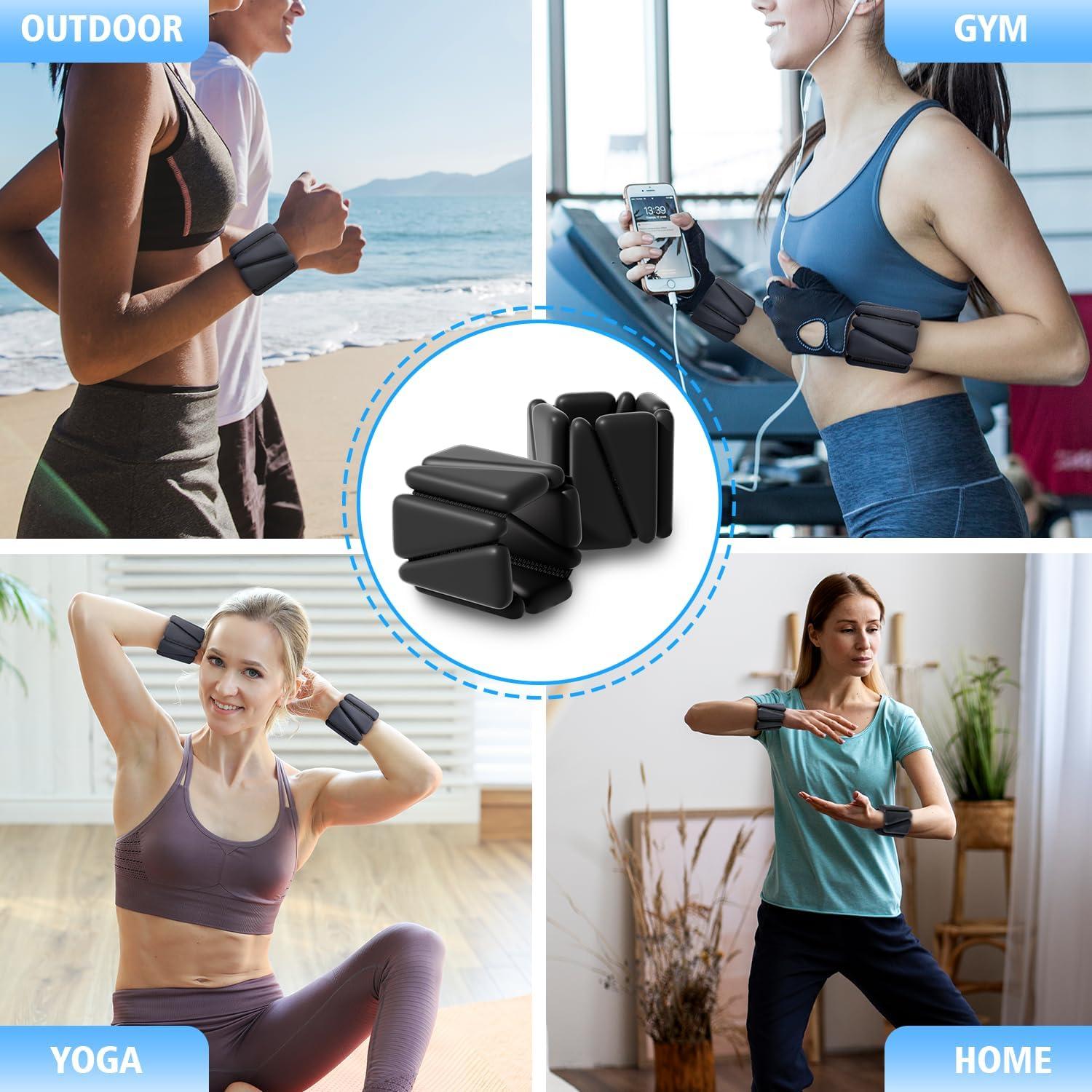 T98 Wrist & Ankle Weights for Women Men, Wearable Wrist Weights Set of 2(1Lbs Each), Adjustable Arm Leg Bracelet Weights for Strength Training, Aerobics, Barre, Suit for Home Outdoor Workout