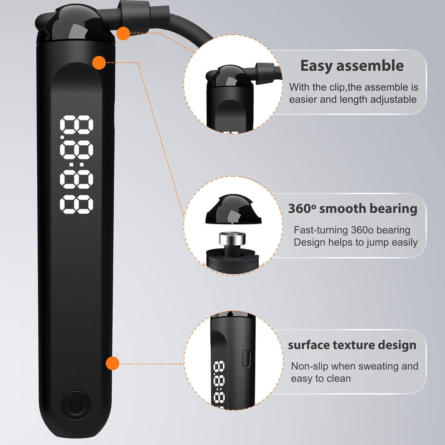 Cuerda de Salto Rápida Wigore con Contador y App - 3m