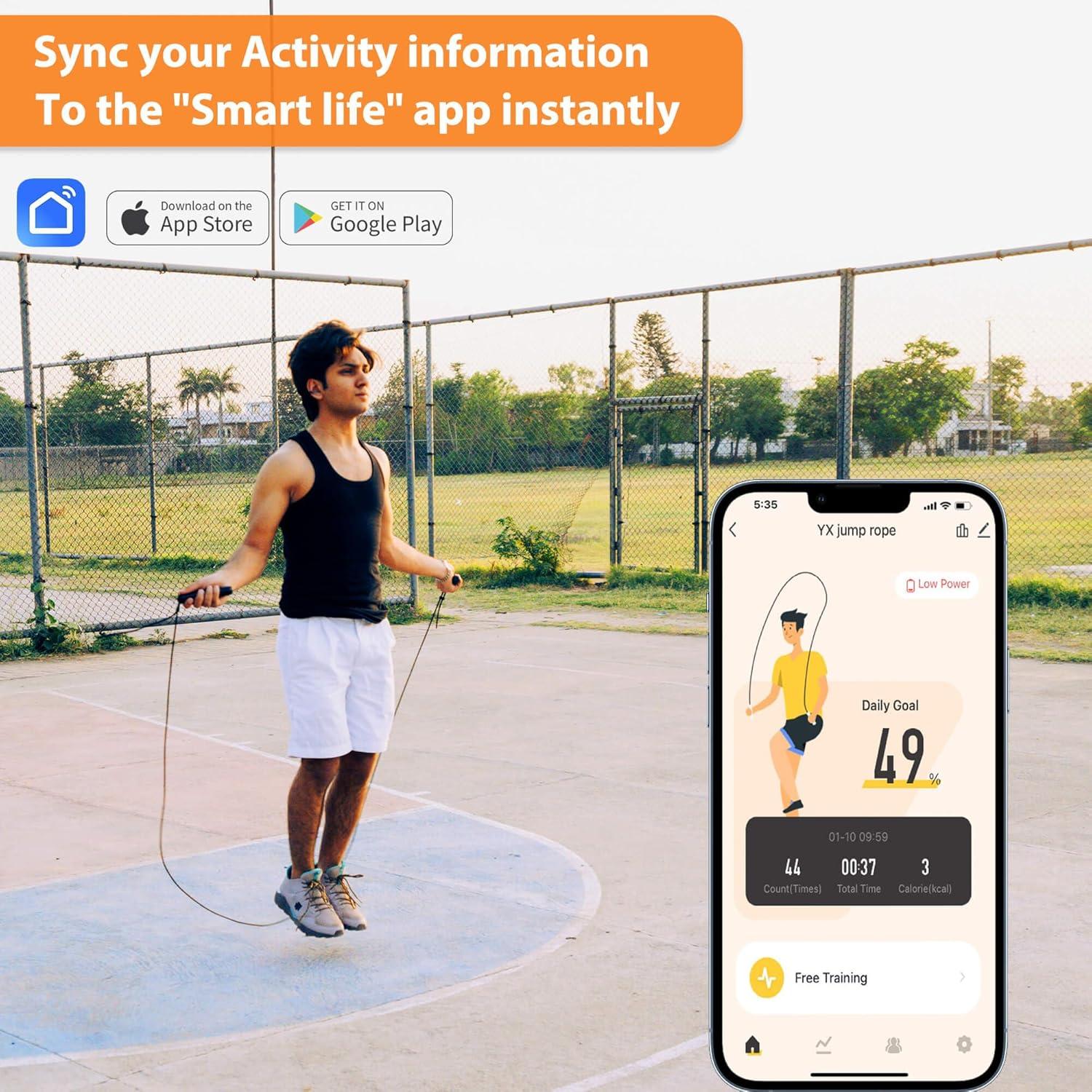 Cuerda de Salto Rápida Wigore con Contador y App - 3m