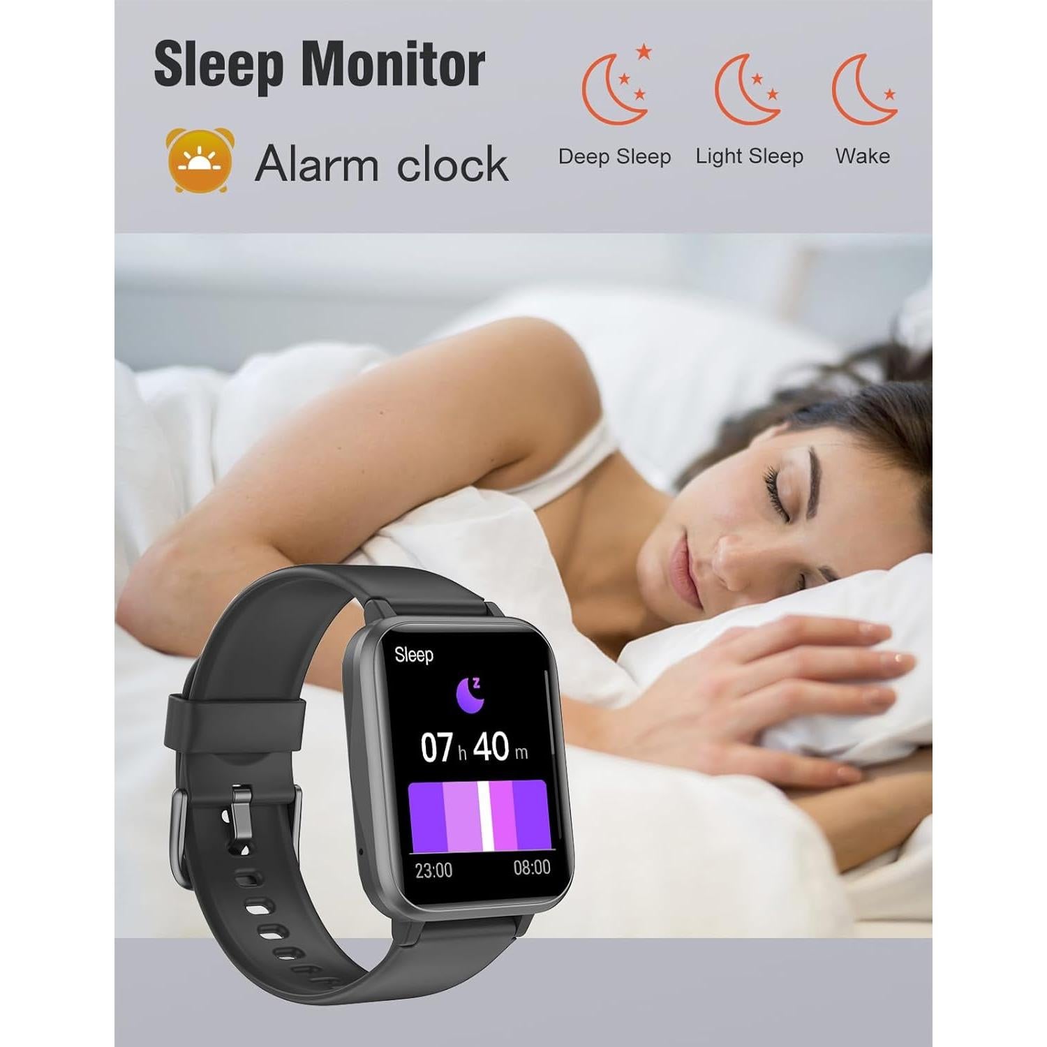 Reloj Inteligente ASIAMENG 1.85" Fitness IP68 Negro