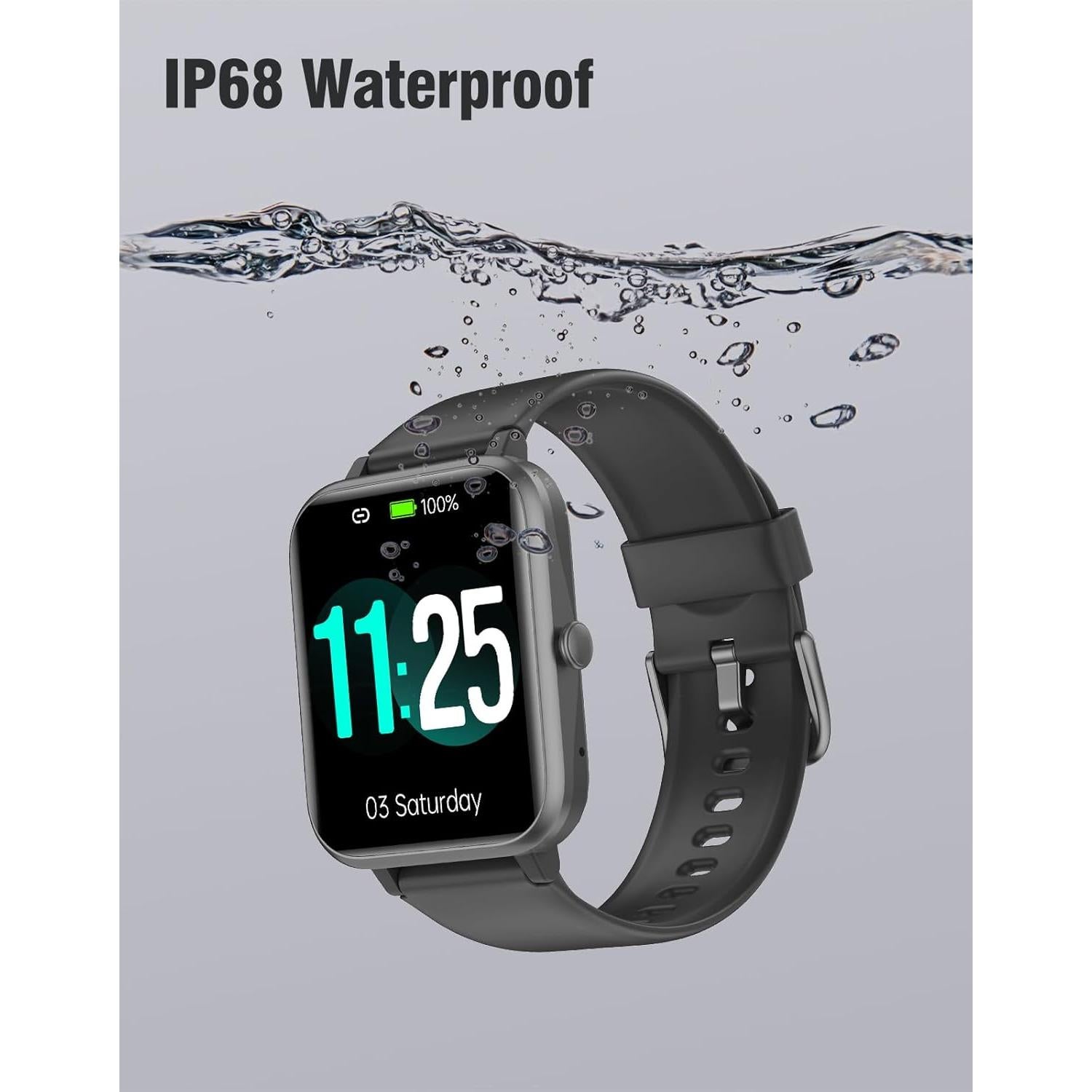 Reloj Inteligente ASIAMENG 1.85" Fitness IP68 Negro