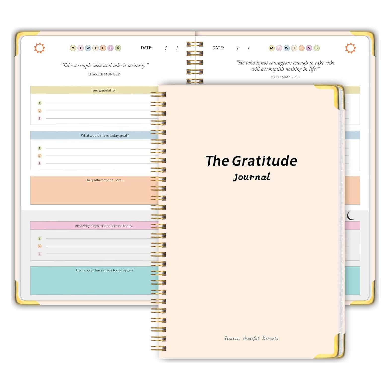 Diario de Gratitud Kamoy A5 Beige - 5 Minutos de Reflexión