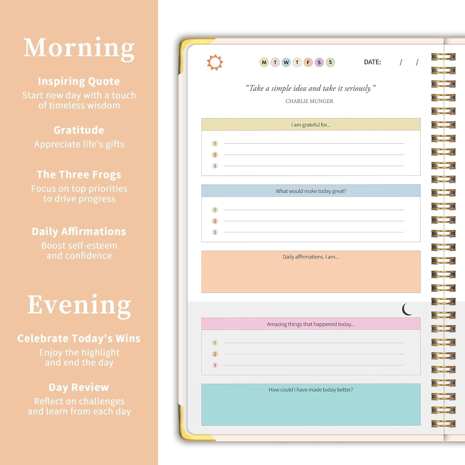 Diario de Gratitud Kamoy A5 Beige - 5 Minutos de Reflexión