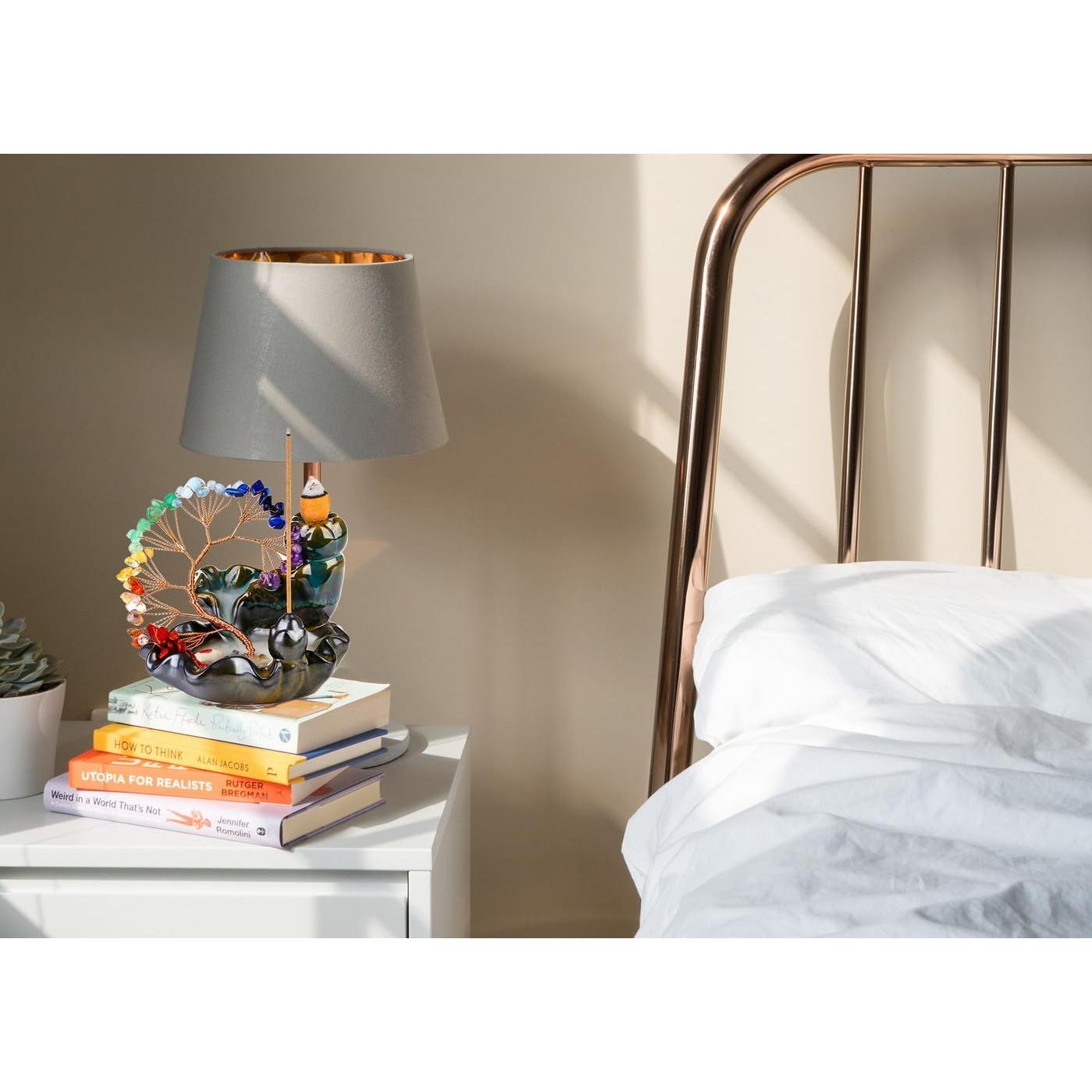 Quemador de Incienso DUQGUHO Cerámico Árbol de Cristal 11.8 cm