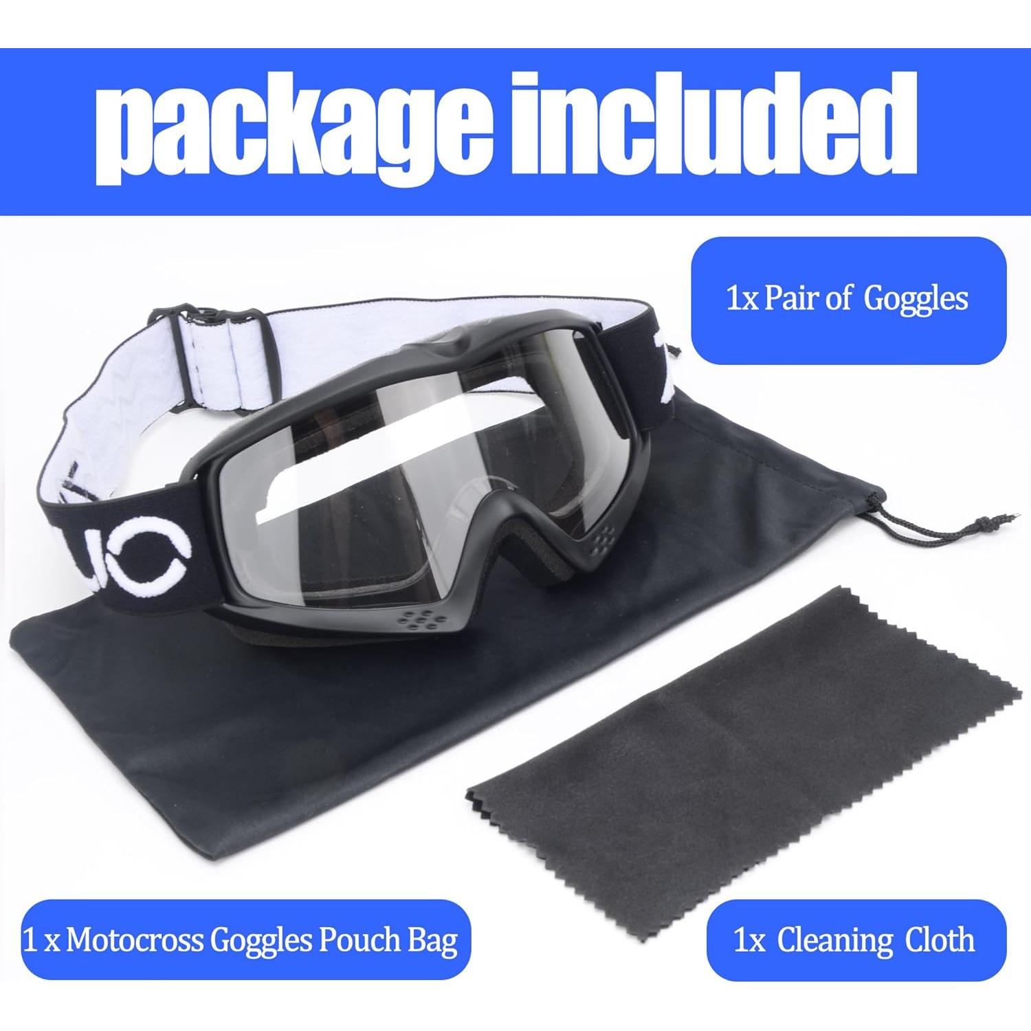 Gafas de Motocross para Niños y Jóvenes UV400 - Negro