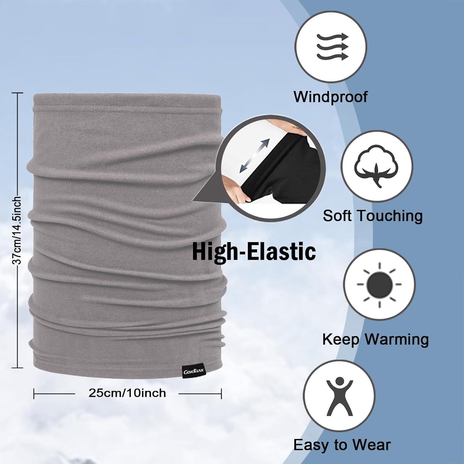 Calentador de Cuello GoxRunx Fleece Suave 25x40cm Unisex