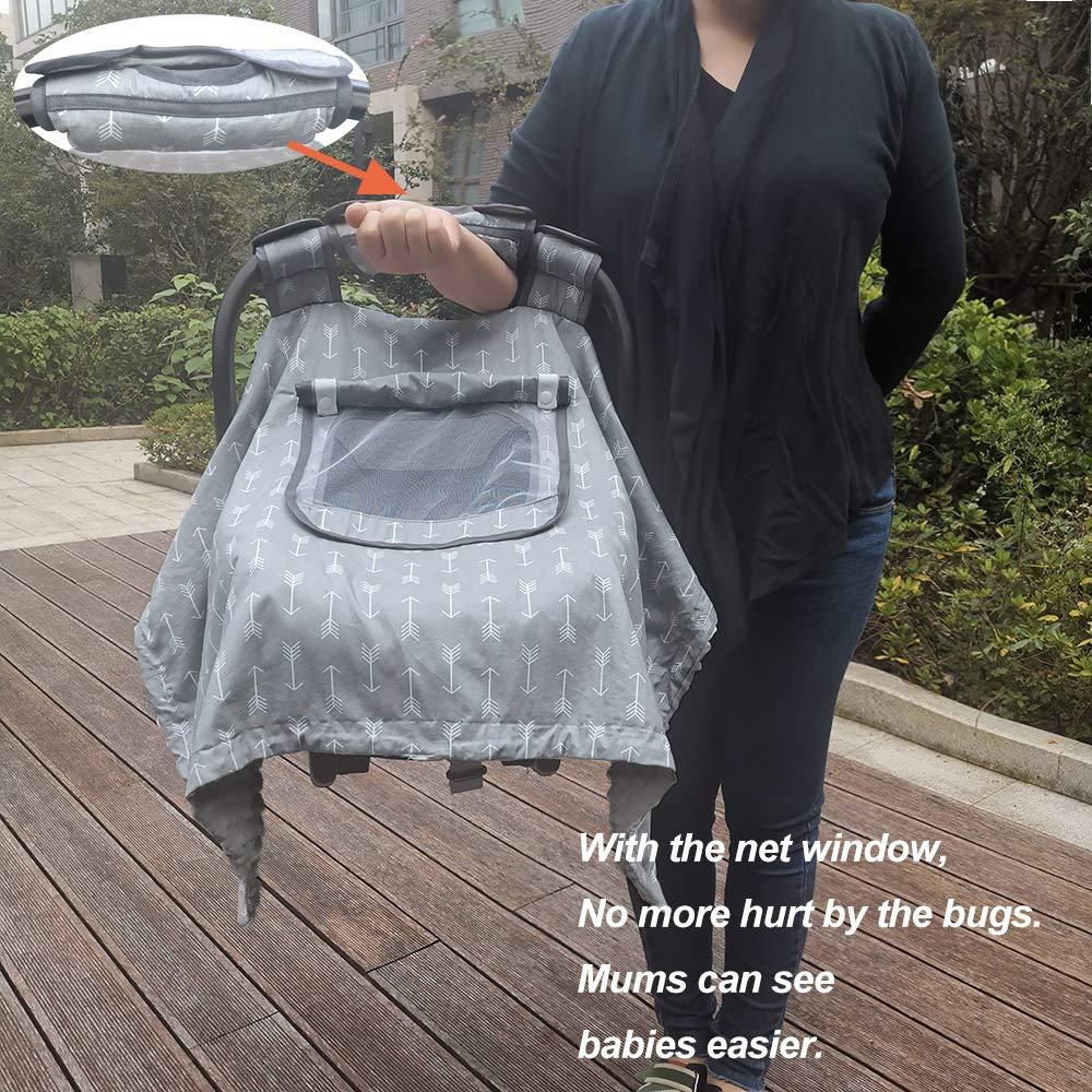 Cubierta de Asiento de Coche ICOPUCA para Bebés - Antideslizante, 2 Ventanas, Gris