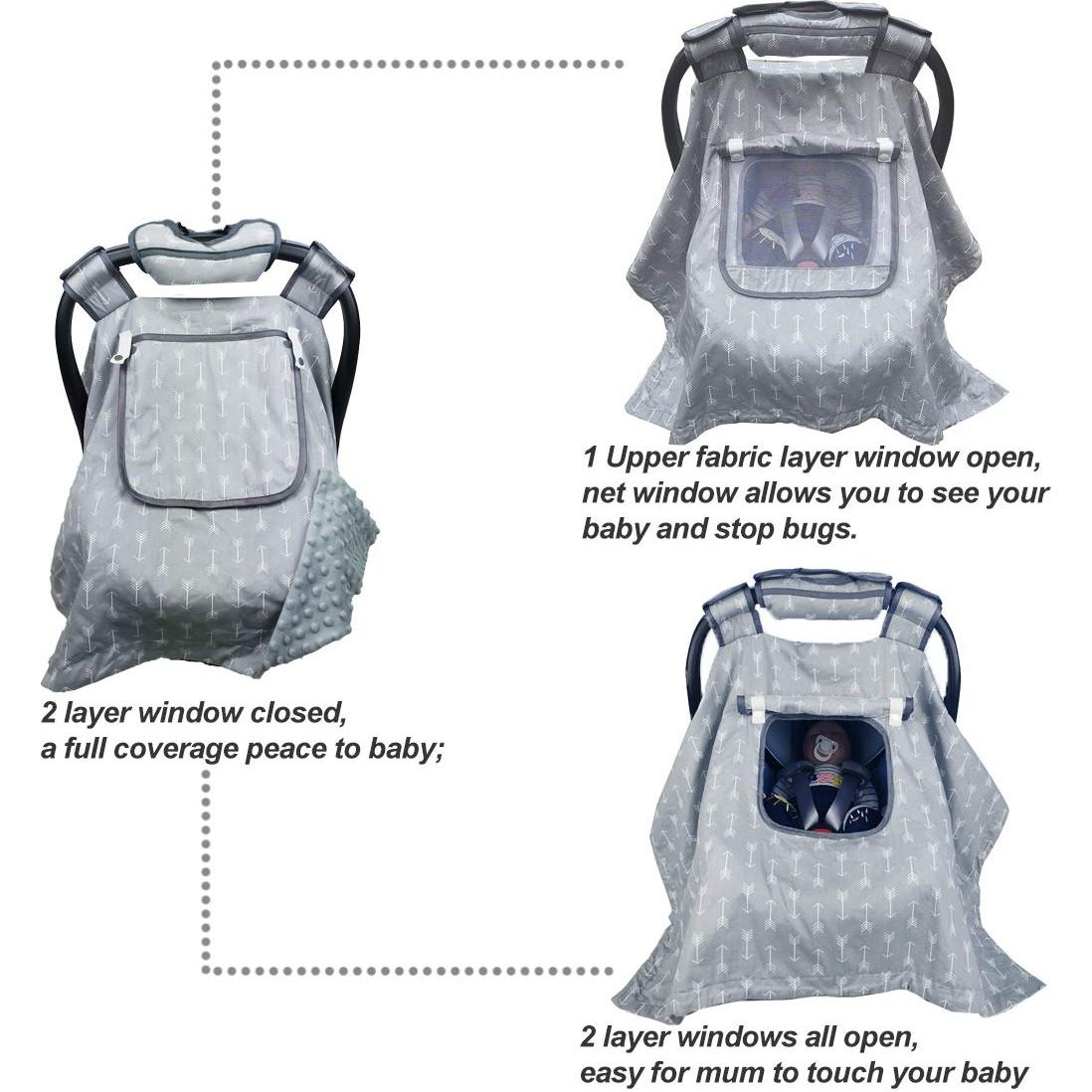 Cubierta de Asiento de Coche ICOPUCA para Bebés - Antideslizante, 2 Ventanas, Gris