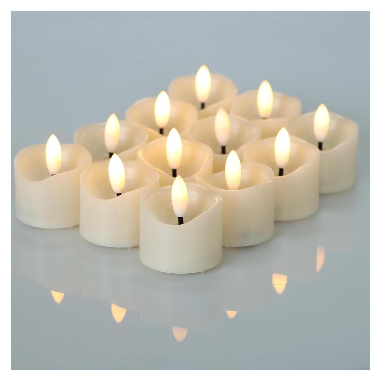 Vela LED sin llama Qidol Home, 12 piezas, 3.81 cm, luz cálida