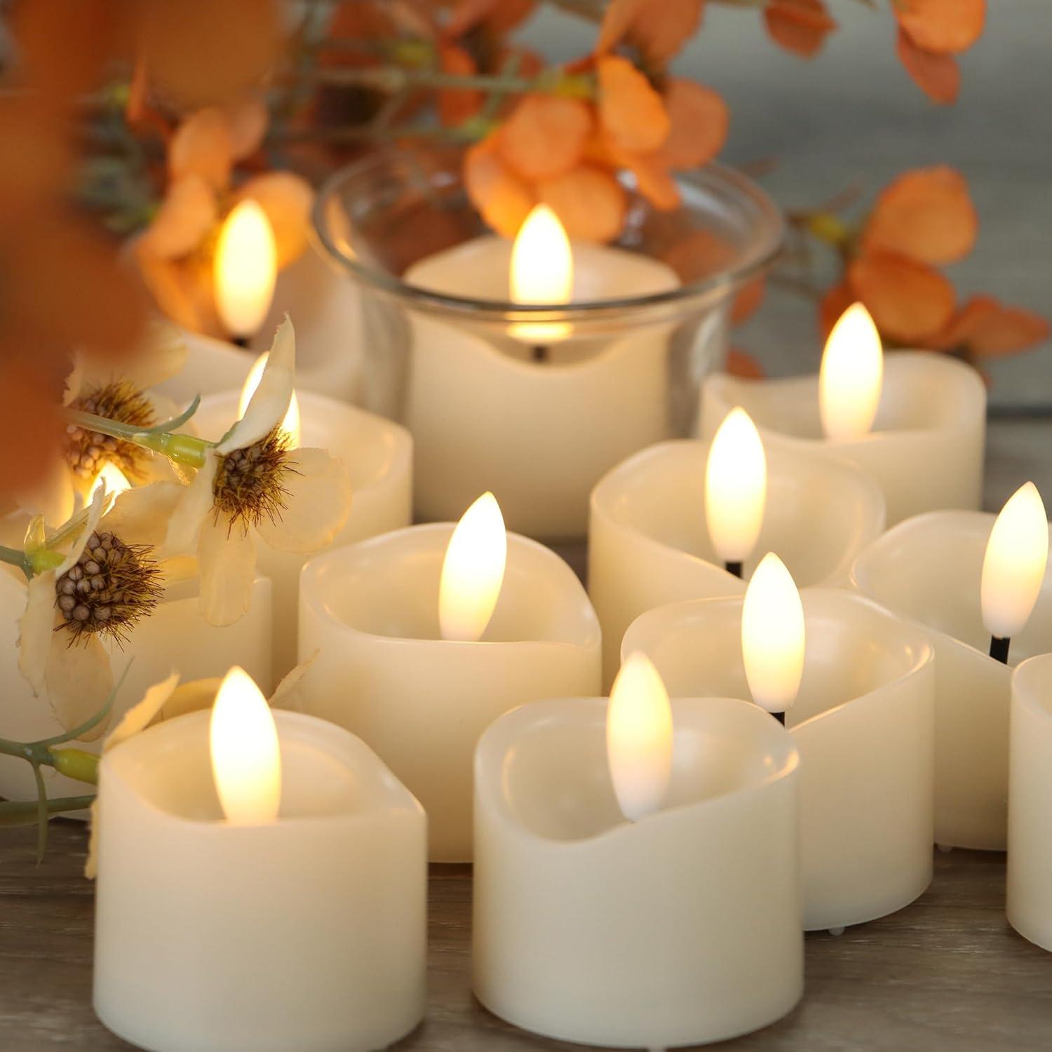 Vela LED sin llama Qidol Home, 12 piezas, 3.81 cm, luz cálida