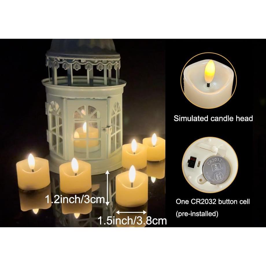 Vela LED sin llama Qidol Home, 12 piezas, 3.81 cm, luz cálida