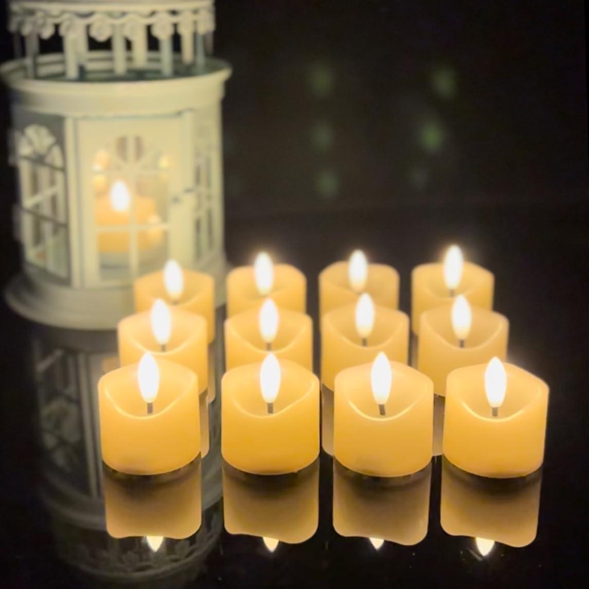 Vela LED sin llama Qidol Home, 12 piezas, 3.81 cm, luz cálida