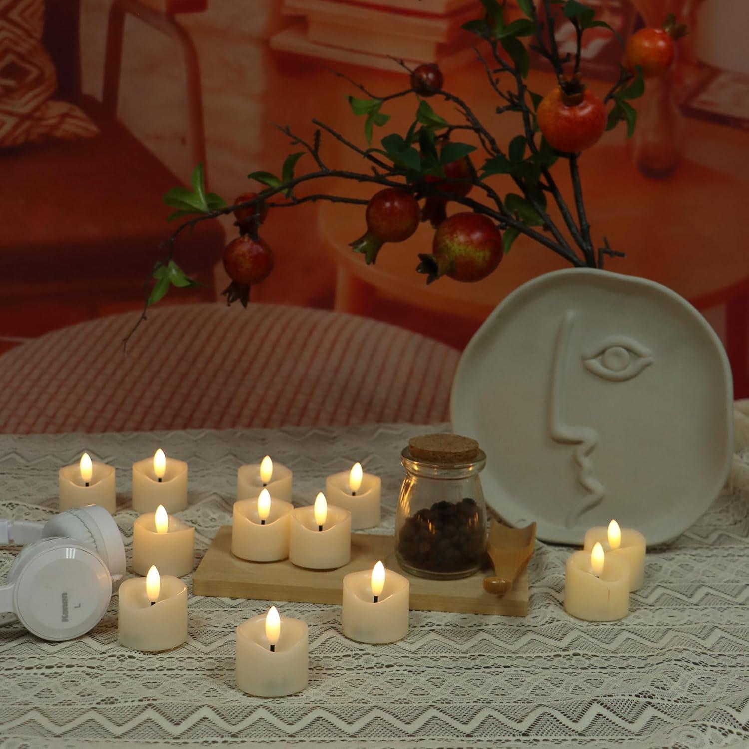 Vela LED sin llama Qidol Home, 12 piezas, 3.81 cm, luz cálida