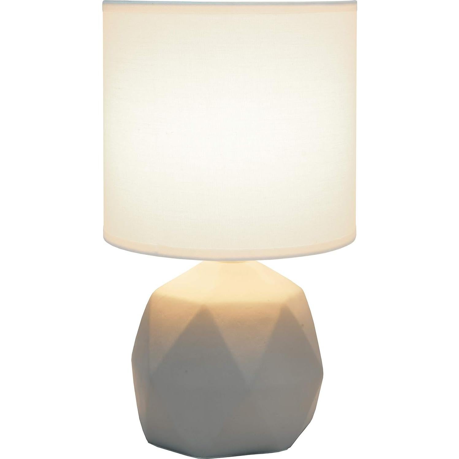 Lámpara de Mesa Simple Designs LT2060-WHT Blanca Geométrica