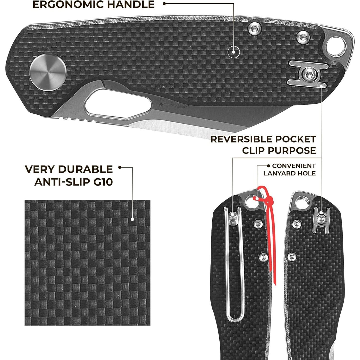 Cuchillo Plegable Firebird FH924-BK Acero D2 Mango G10 Negro