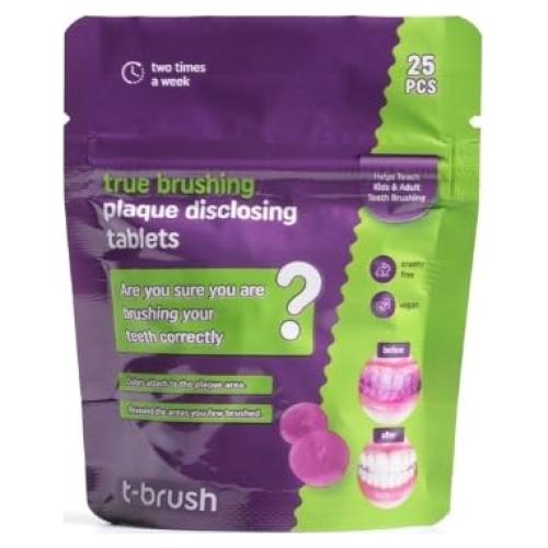 Tabletas Reveladoras de Placa T-Brush - 25 Unidades
