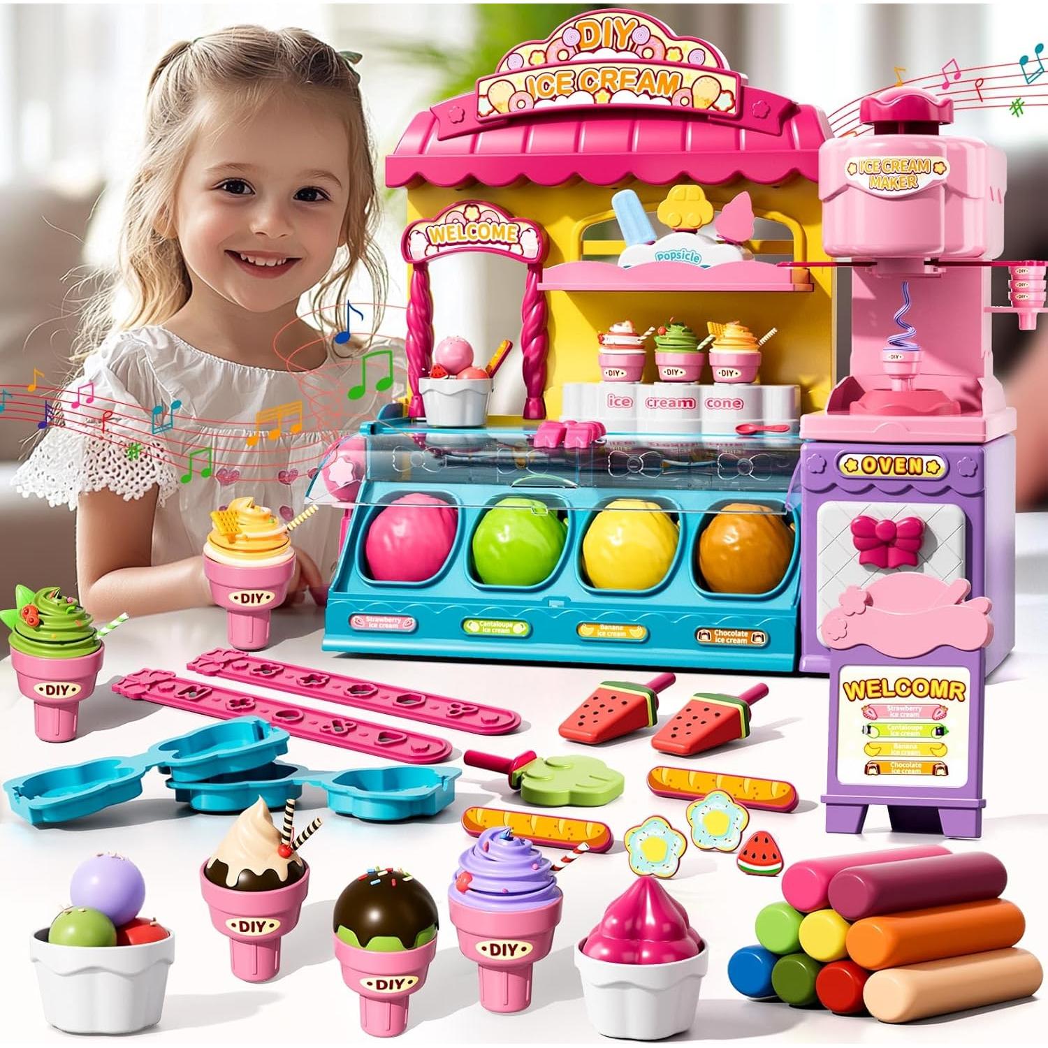 Kit de Arcilla Secado al Aire Beby Buty Juguetes de Helado 80 PCS