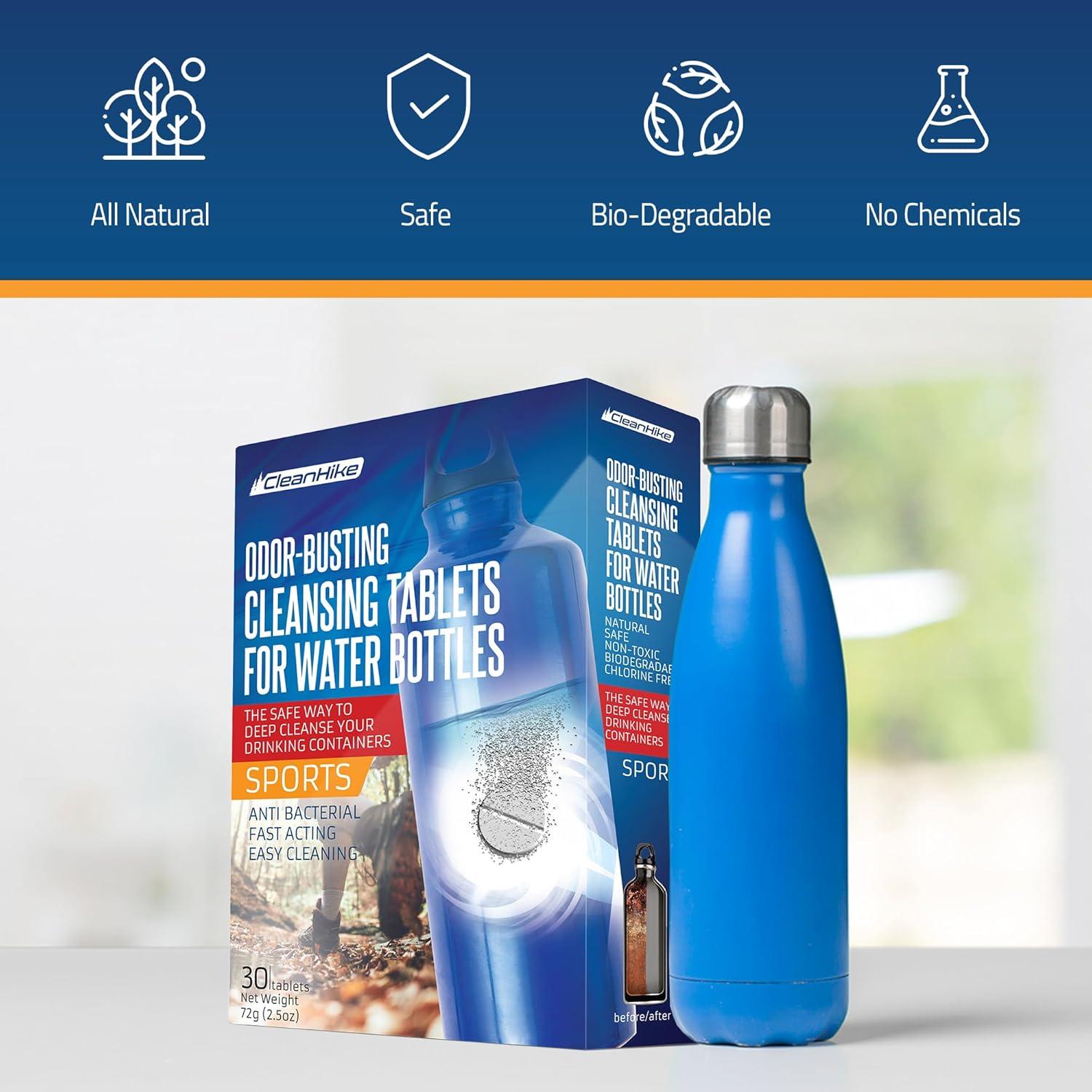 Tabletas de Limpieza CleanHike para Botellas de Agua - 30 Unidades