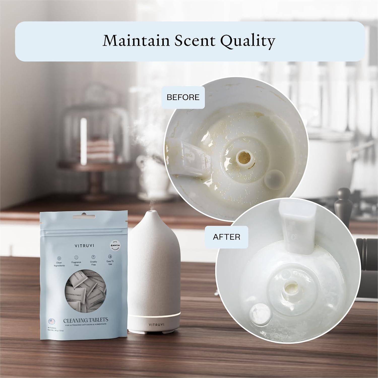 Tabletas de Limpieza Vitruvi para Difusores y Humidificadores - 18 Unidades