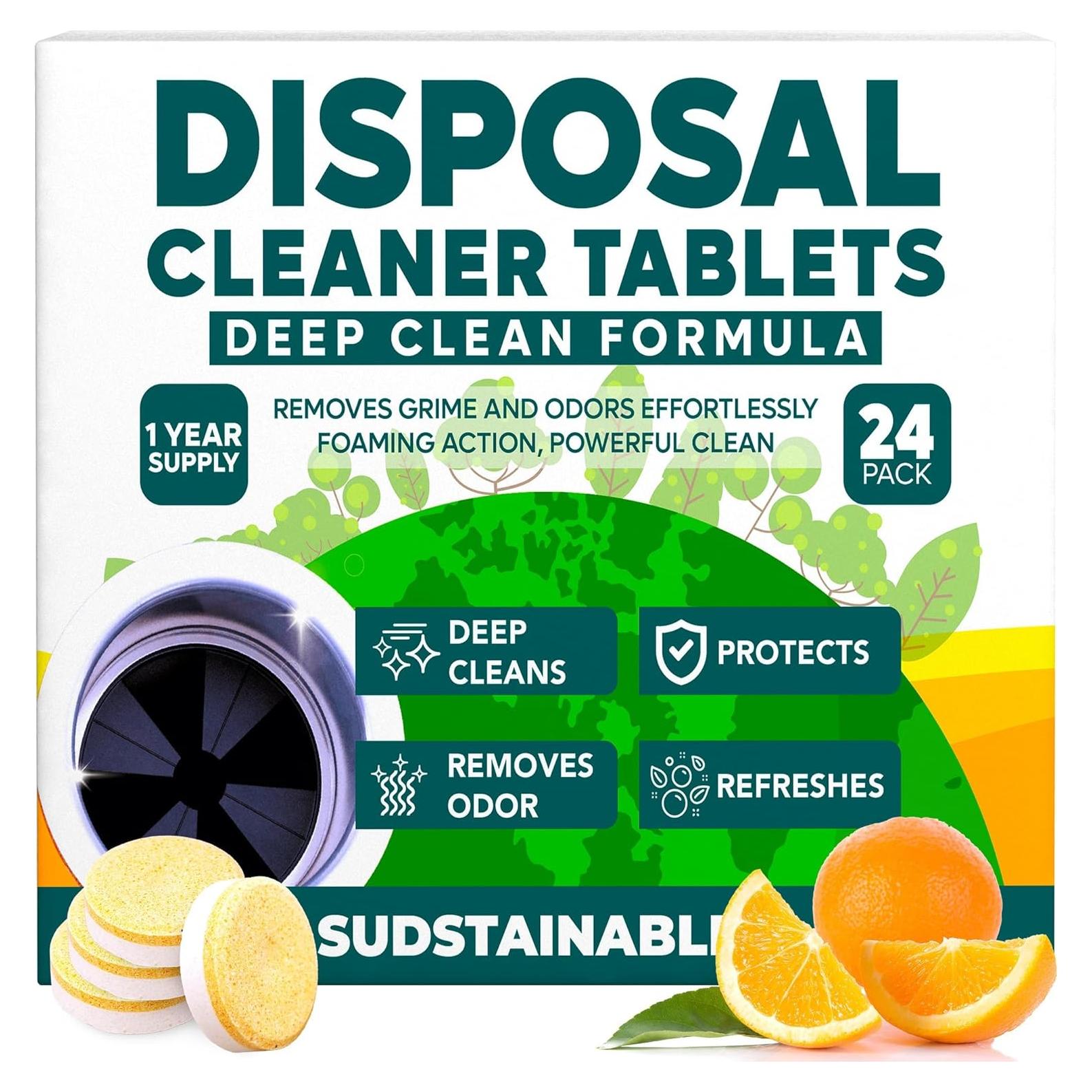 Tabletas Limpiadoras de Desechos Sudstainables 24 Unidades - Desodorante y Limpiador de Fregadero
