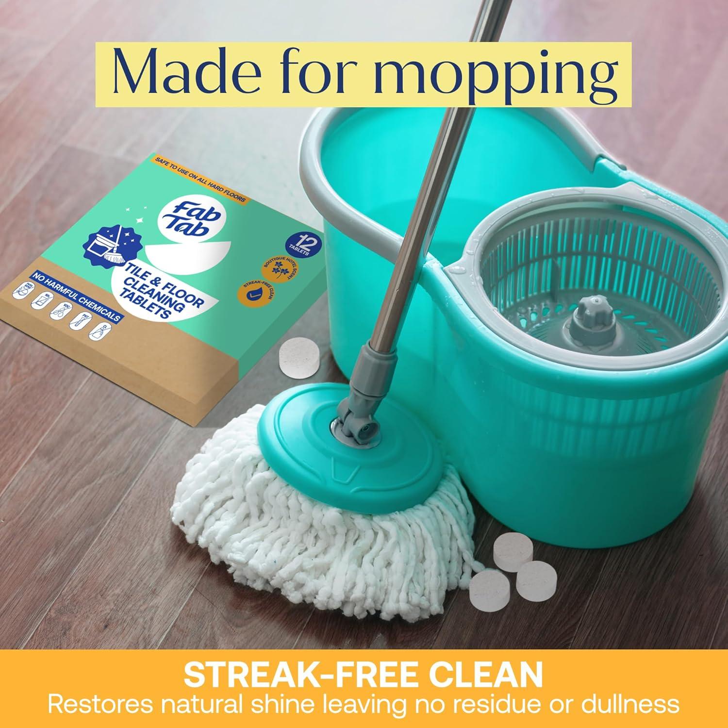 Tabletas Limpiadoras de Suelos Duro FabTab - 12 Unidades Ecológicas