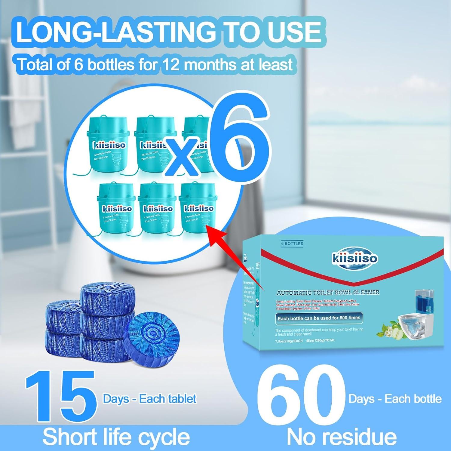 Limpiador de Inodoro KIISIISO - 6 Botellas Automáticas 1.2kg