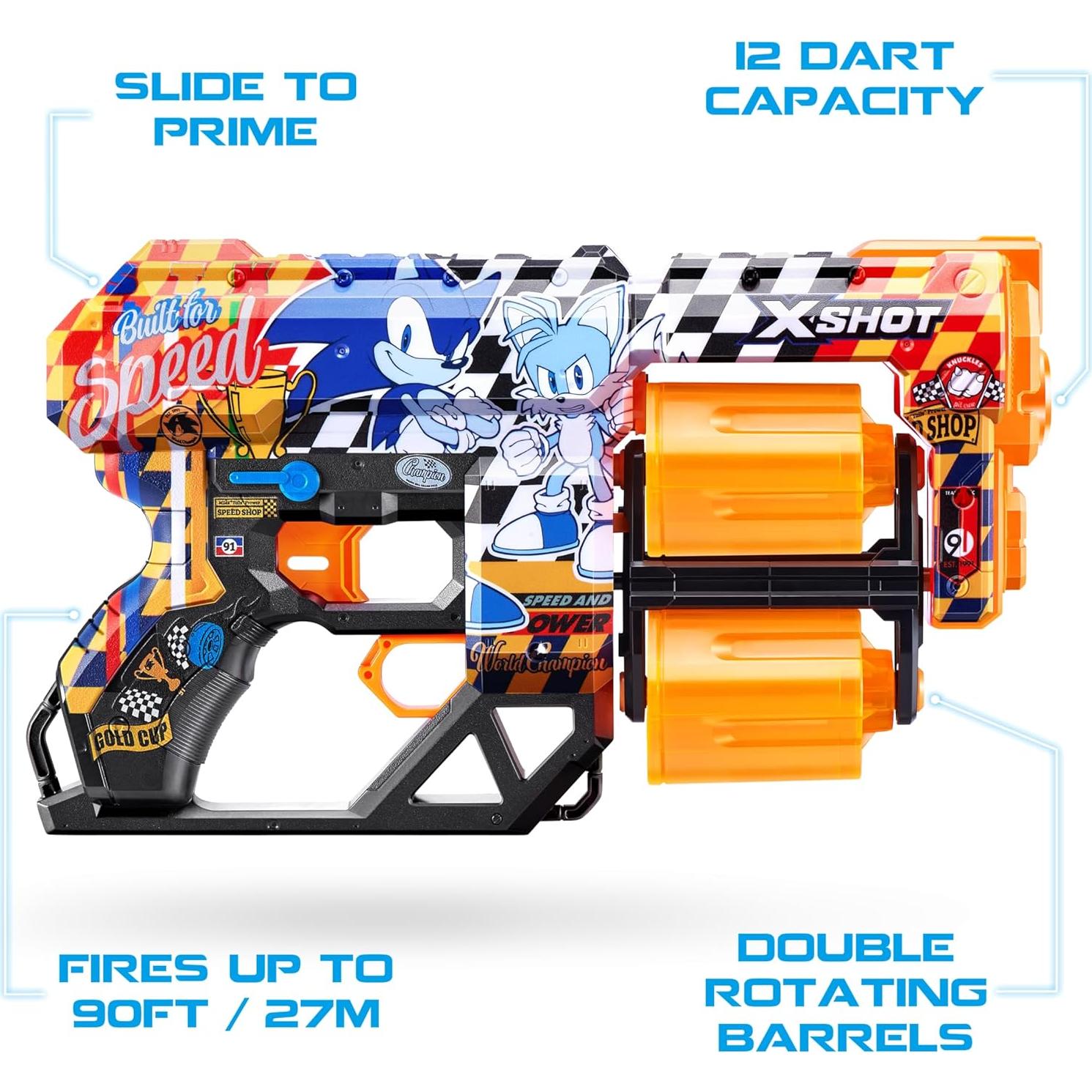 X-Shot Skins Dread Sonic Blaster con 24 Dardos - ZURU
