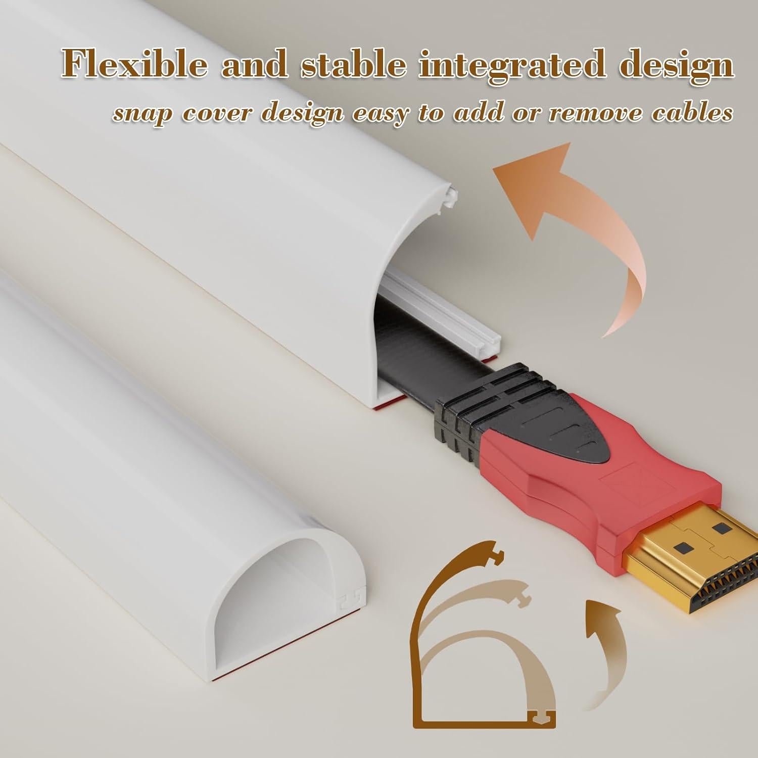 Ocultador de Cables KAYLEINSTER 198 cm Adhesivo Flexible Blanco