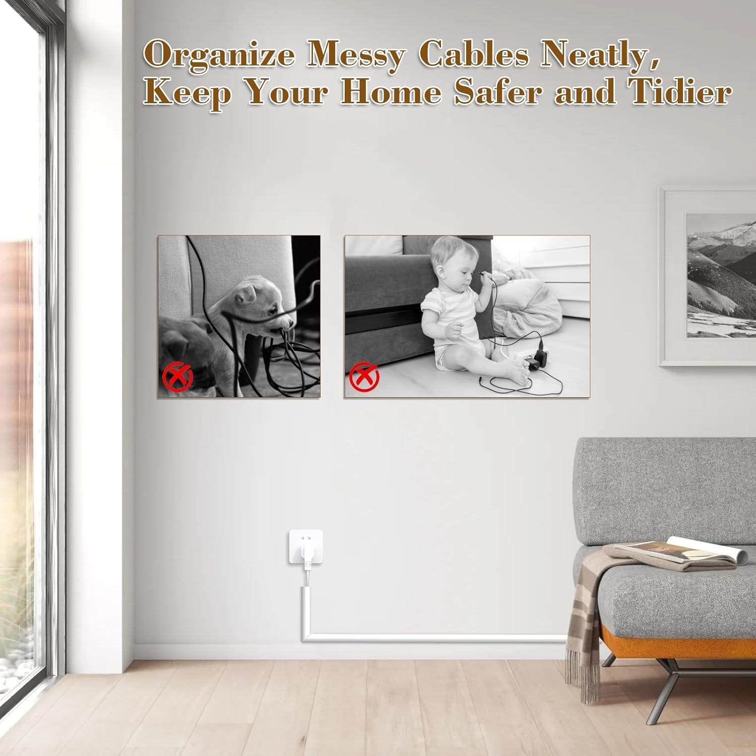 Ocultador de Cables KAYLEINSTER 198 cm Adhesivo Flexible Blanco