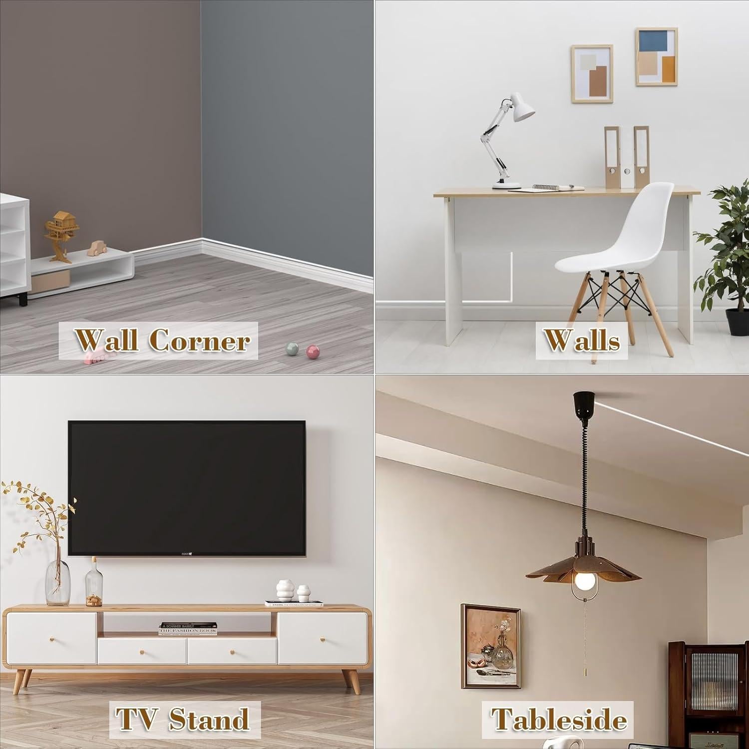 Ocultador de Cables KAYLEINSTER 198 cm Adhesivo Flexible Blanco