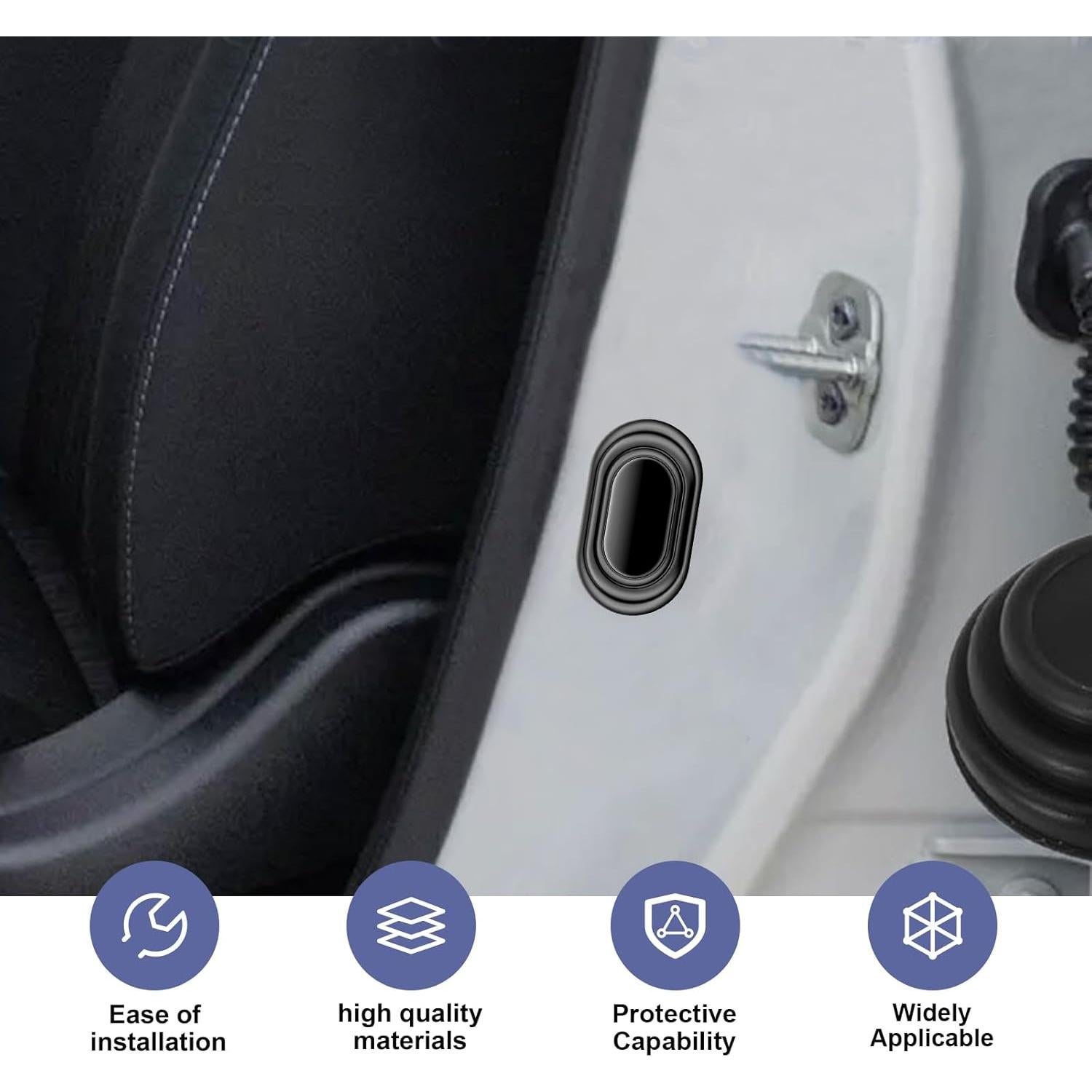 16 Amortiguadores de Puerta de Coche Leechio Silicona Negra