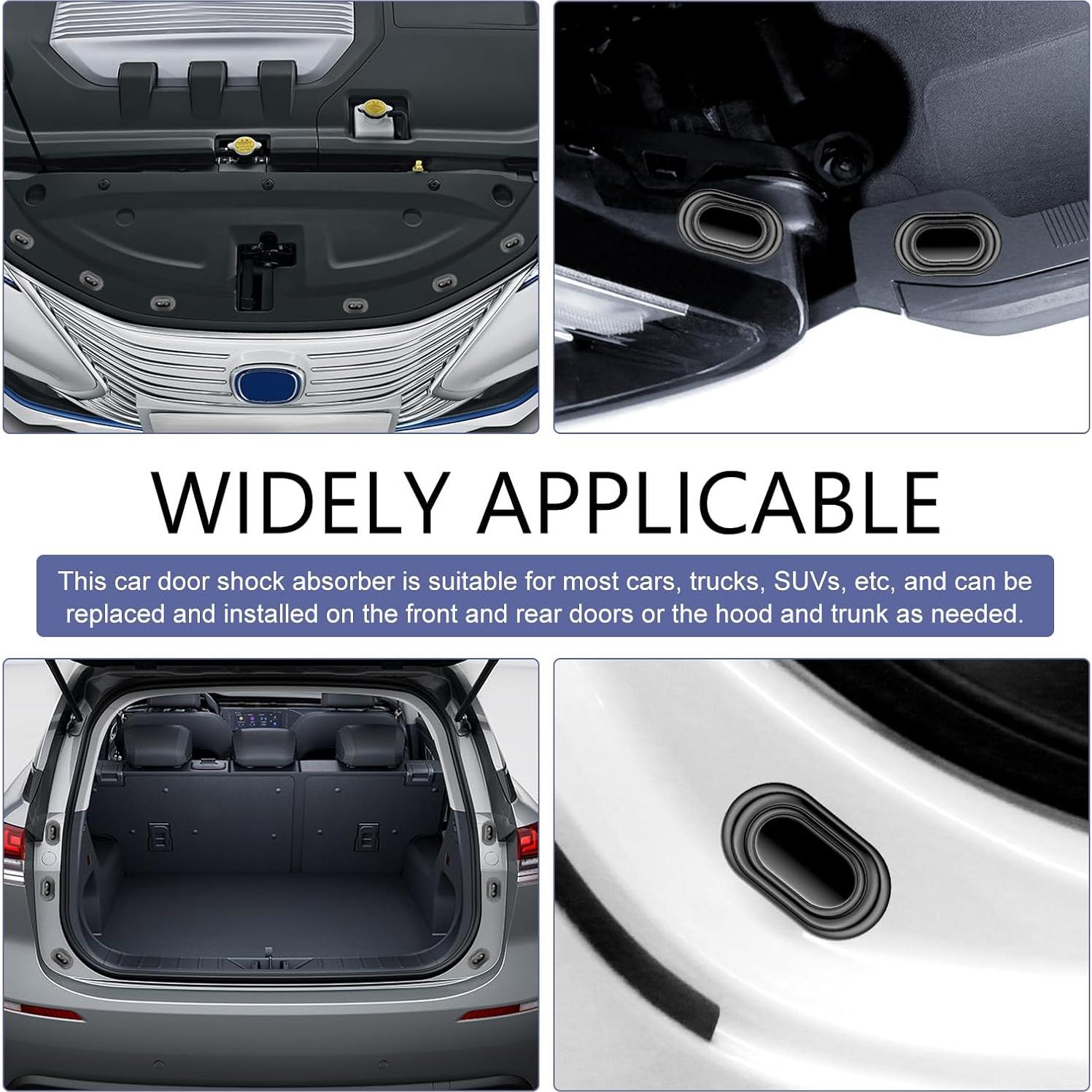 16 Amortiguadores de Puerta de Coche Leechio Silicona Negra