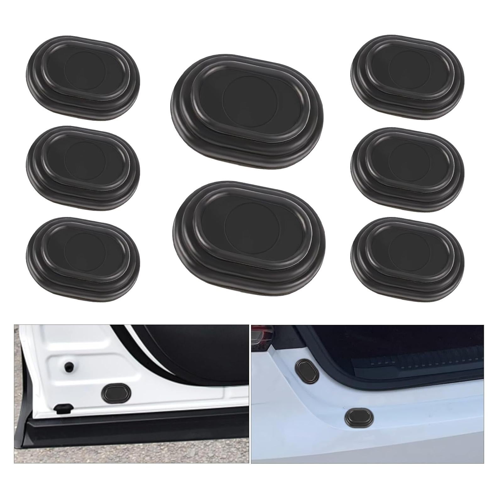 Amortiguador de Puerta de Coche Wuyaoyao 8PCS Silicona Negra