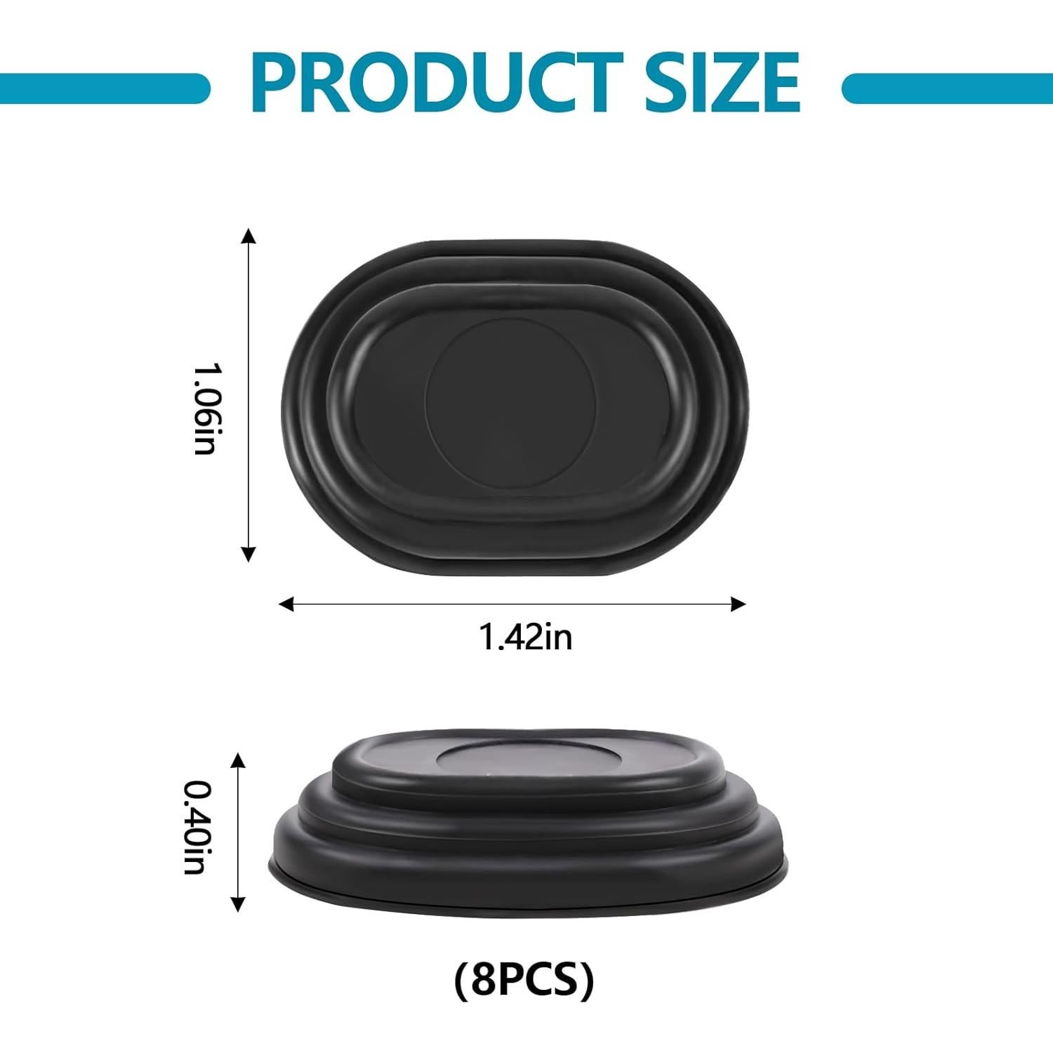 Amortiguador de Puerta de Coche Wuyaoyao 8PCS Silicona Negra