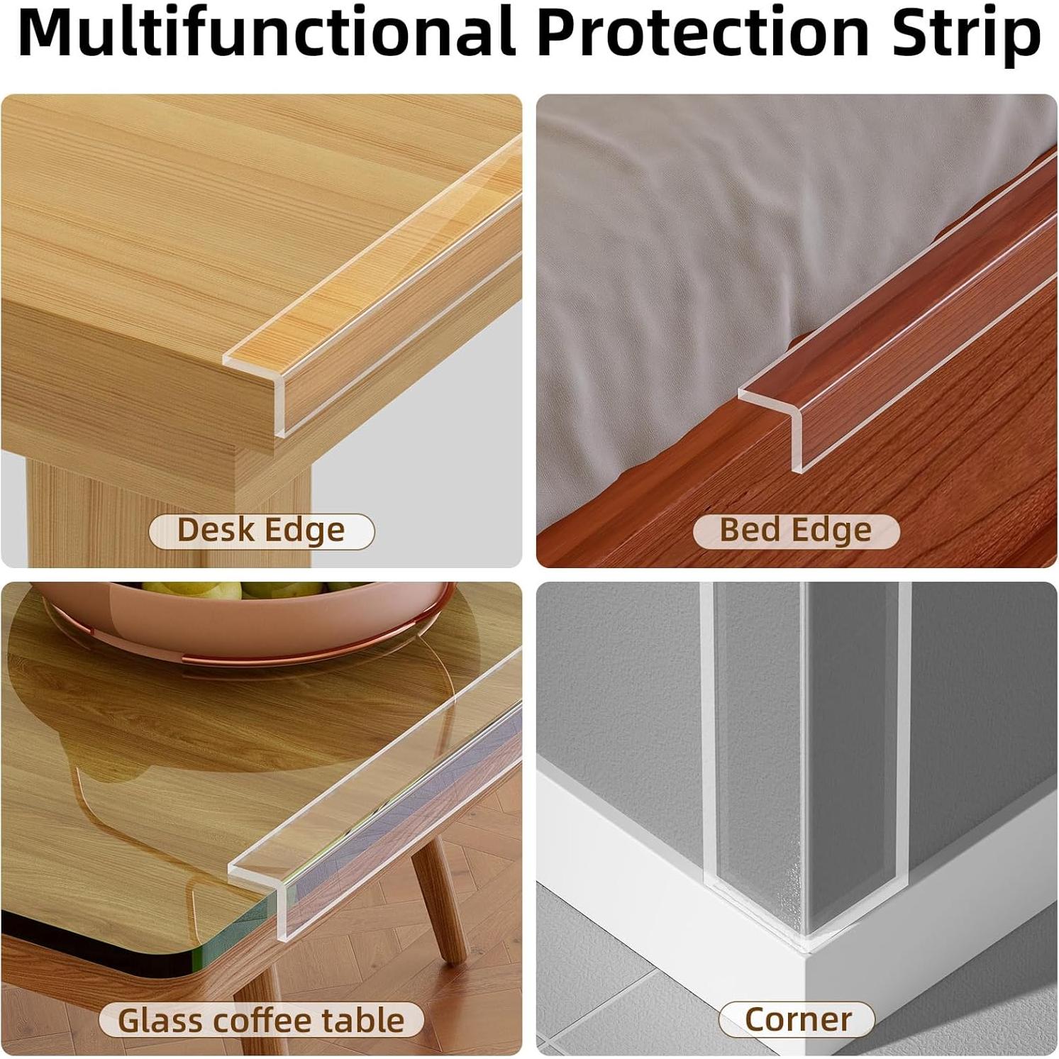 Protector de Bordes Transparentes COUMENO 1.2in x 3m para Bebés