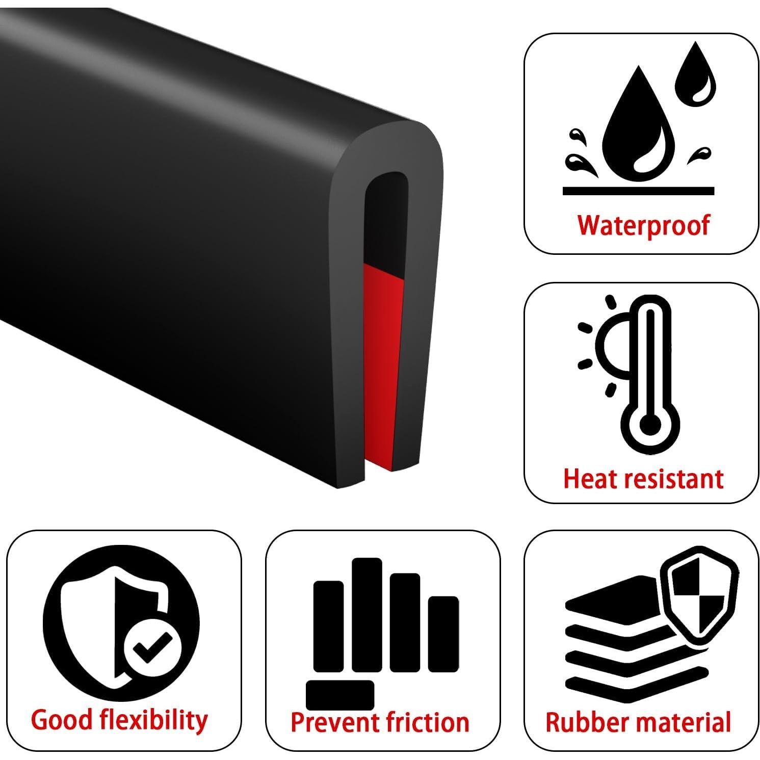 Bisel Autoadhesivo de Silicona Pettyelf Negro 6m 3.2mm