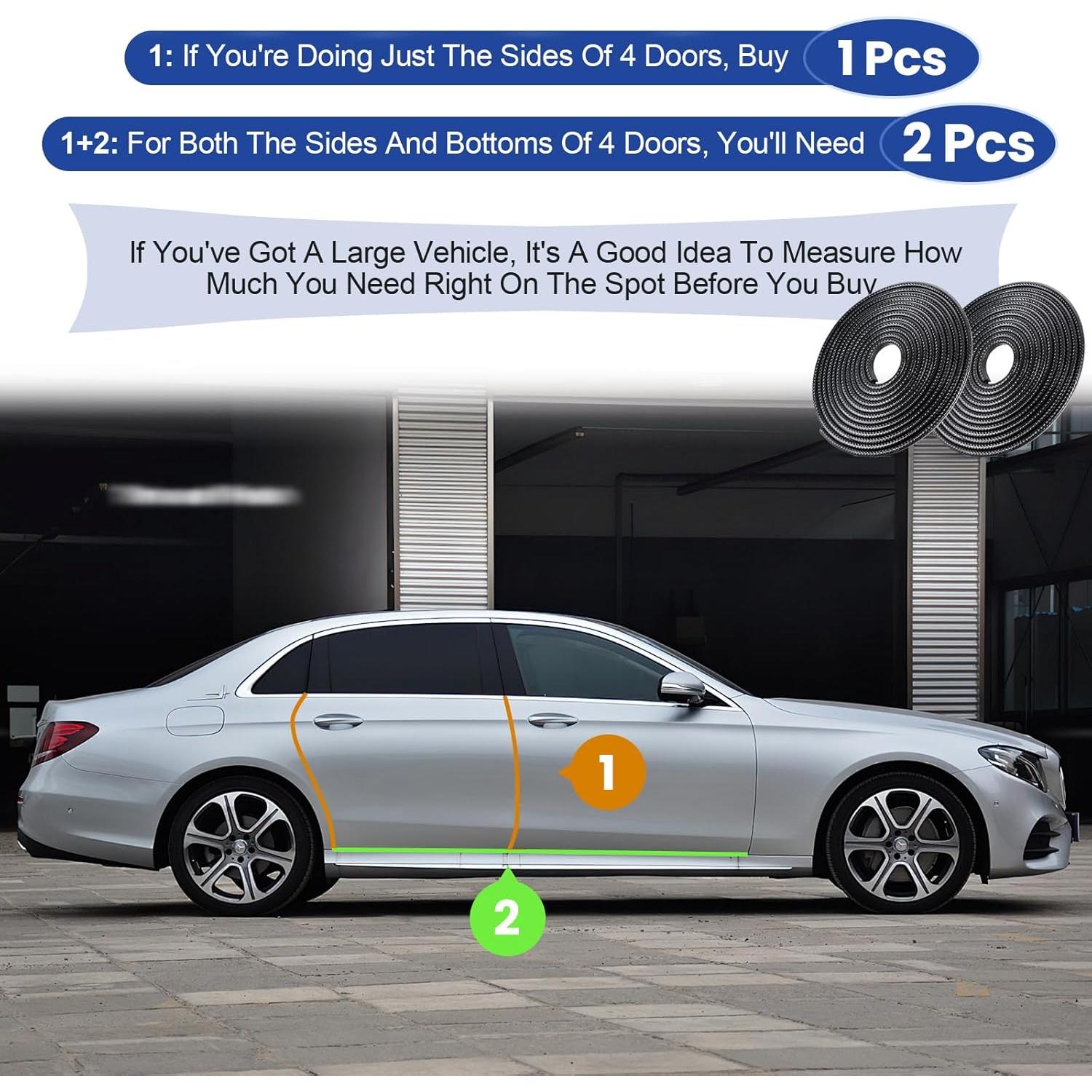 Protector de Bordes de Puerta de Coche Ymiueip Negro 5m