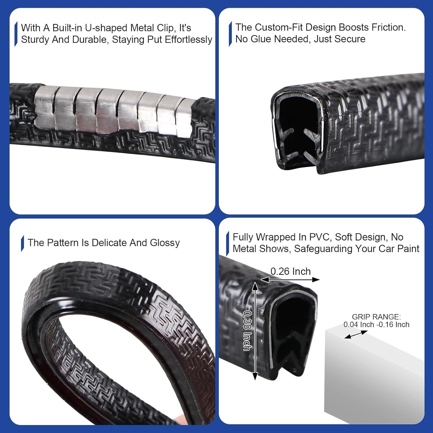 Protector de Bordes de Puerta de Coche Ymiueip Negro 5m