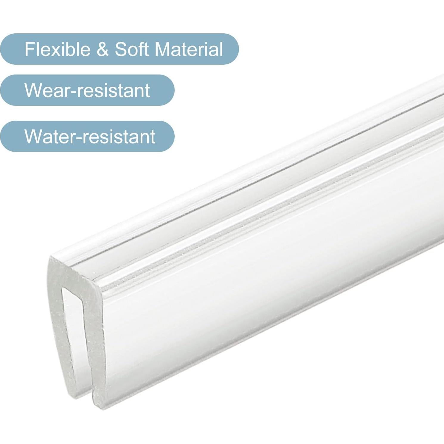 Borde de Canal en U uxcell 3.5m Goma Transparente 1-2mm