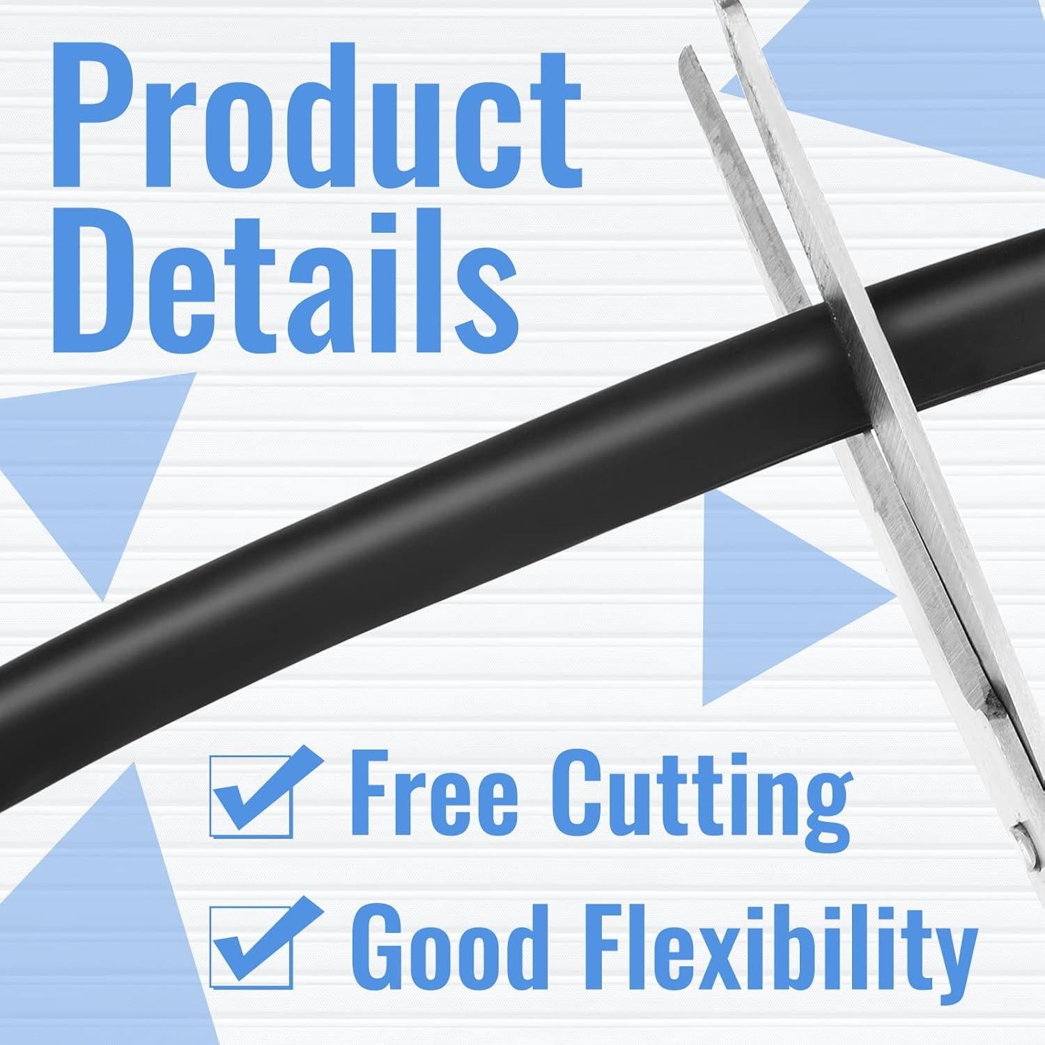 Bisel de canal U de goma Tondiamo 6.1m negro para puertas