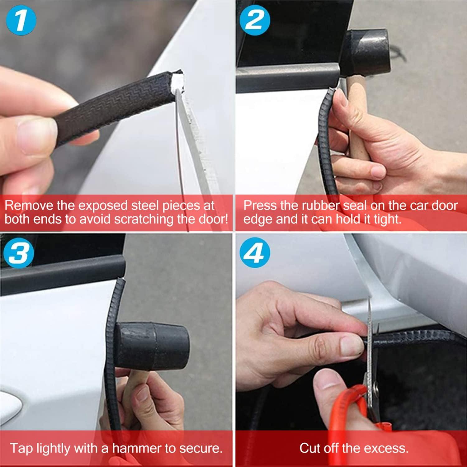 Protectores de Bordes de Puerta de Coche MYFAMIREA 10M Negro