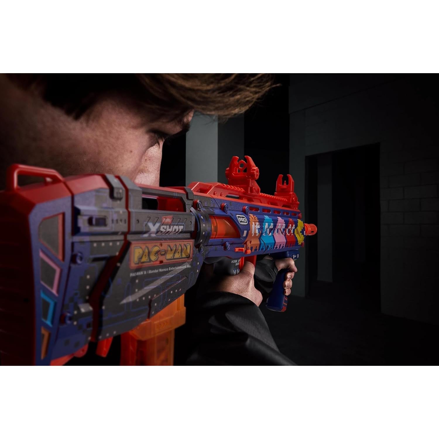 Blaster XShot Skins Pro Pac-Man con 40 Dardos y Tecnología Aire Pocket