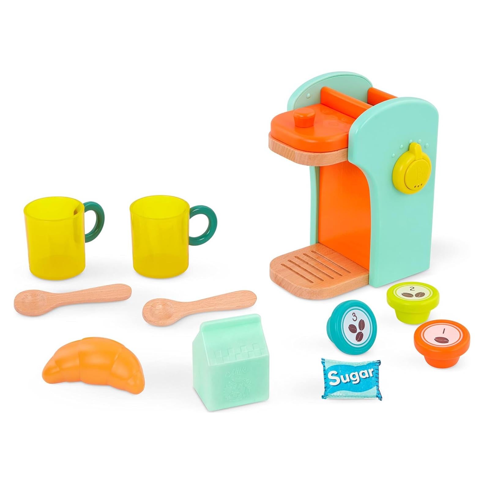 B. toys Máquina de Café de Madera con 10 Accesorios
