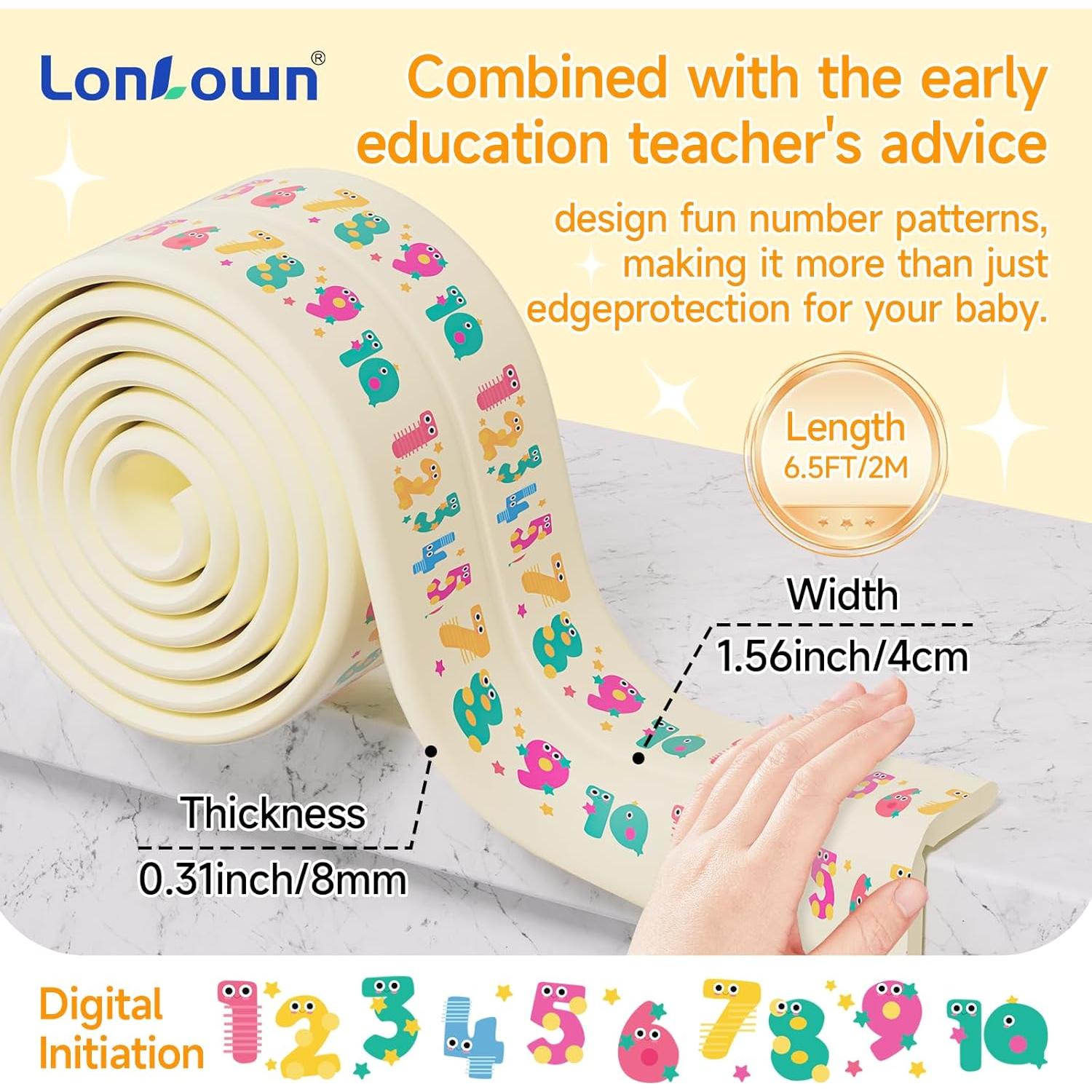 Protector de Bordes para Bebé Lonlown 2m Espuma Amarillo