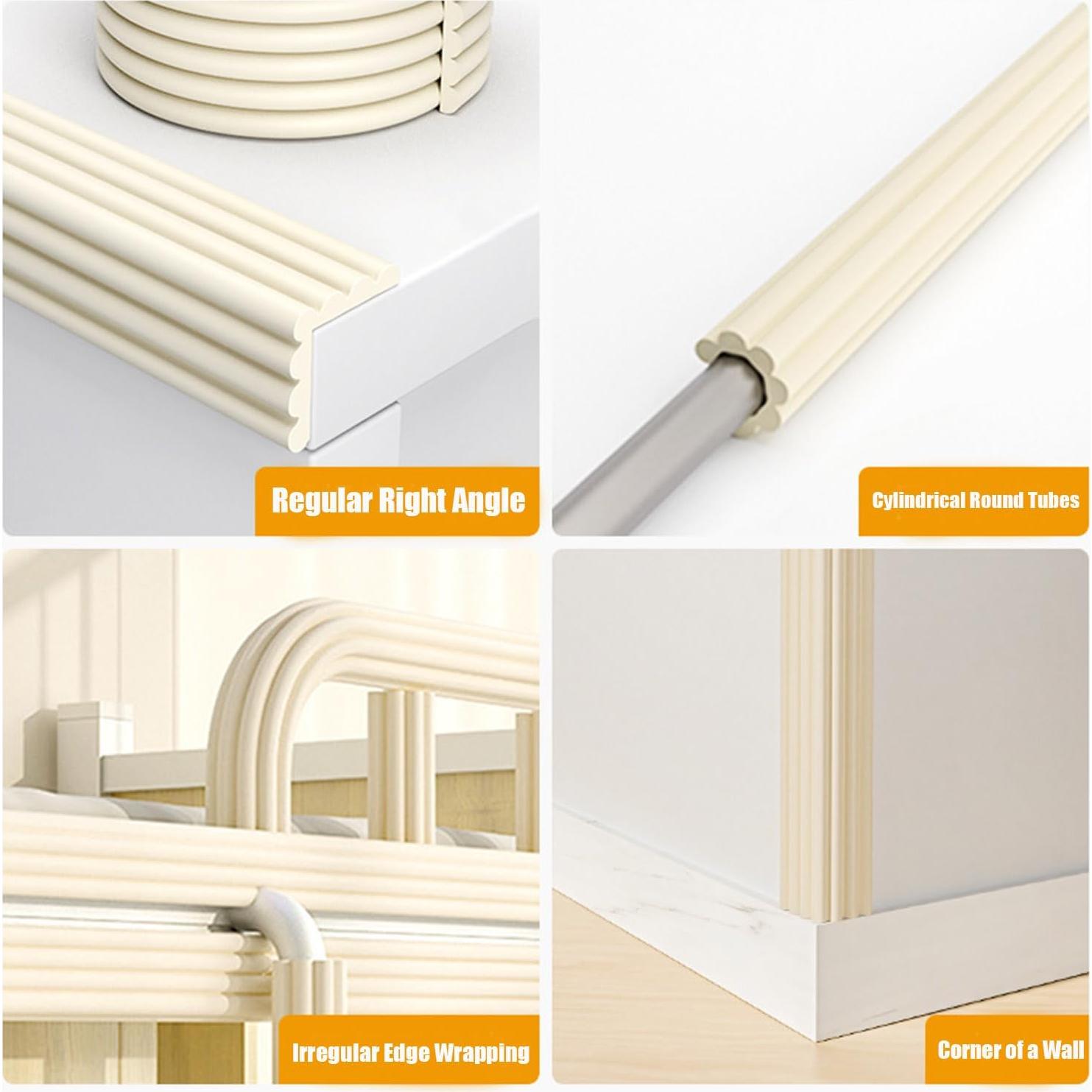 Protector de Bordes para Bebé TFXXSJWY 2m Espuma NBR Blanco