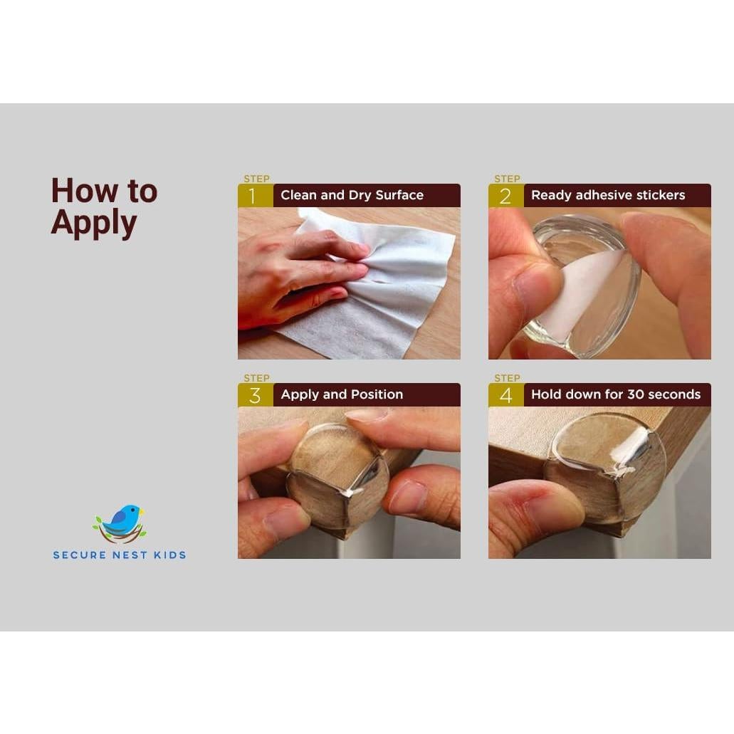 Protectores de Esquinas a Prueba de Bebés Secure Nest Kids - 12 Piezas